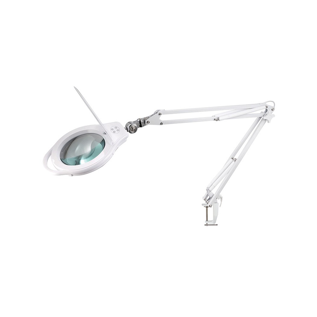 LED desk magnifier lamp with push-button control LED desk magnifier lamp with push-button control